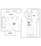 1 Bed - 1 Bath B Balcony