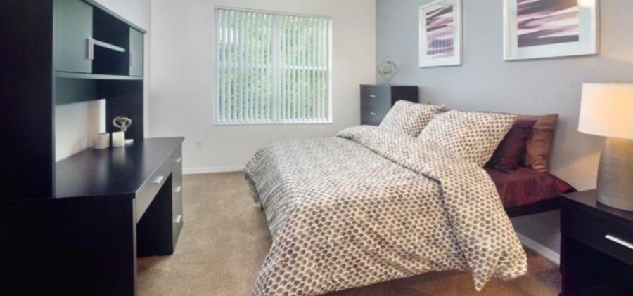 Furniture Included in Bedroom at FSU An example of a furnished bedroom at an apartment near FSU